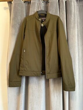 Michael Kors Olive Moto-Style Zip Jacket
